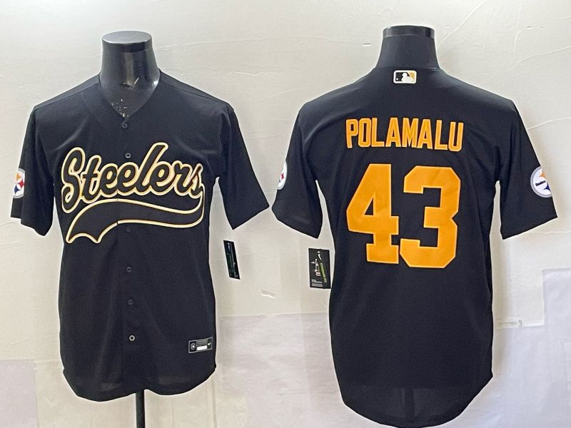 Men 2025 Pittsburgh Steelers #43 Polamalu black 3th generation Joint Name Nike Limited NFL Jersey style 002